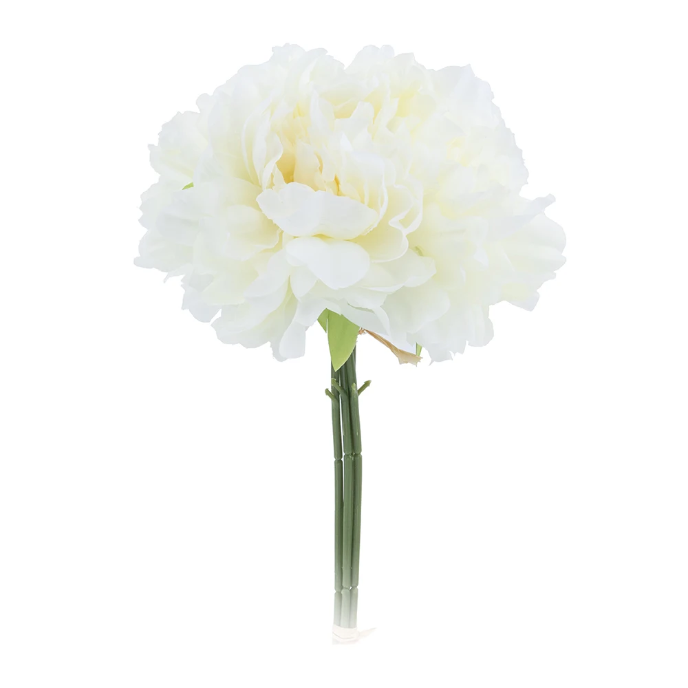 White 4 шт. красивые шелковые пионы, искусственные цветы, белый букет, большое искусственное домашнее растение, украшение, Свадебная вечеринка, сделай сам, синий цвет - Цвет: White