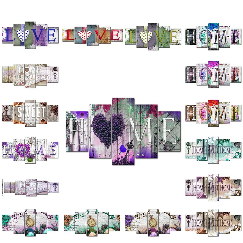 

Картина из страз 5D "Home Sweet Home", квадратная/круглая, 5 шт.