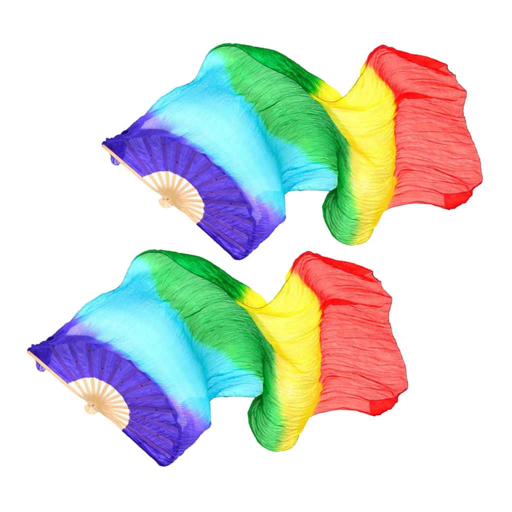 

Women's 180cmx90cm Light Belly Dance Fan Foldable Silk Fan Veils 5 Colors