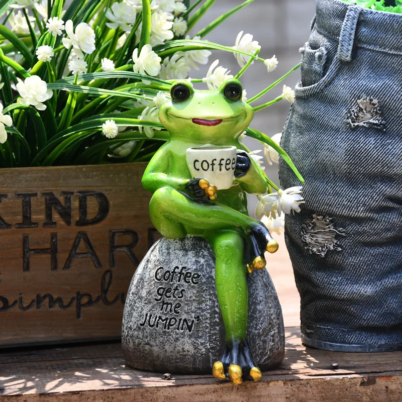 

GY Garden Decoration Frog Decoration Flower Gardening Decoration Resin Crafts Creative Cute Cartoon Animal Balcony