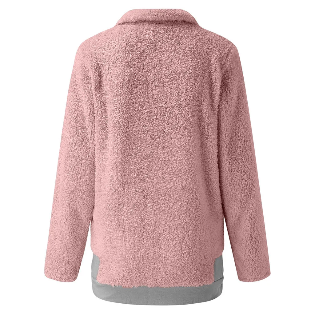 Женская куртка зимняя теплая флисовая с карманами на молнии открытая спереди