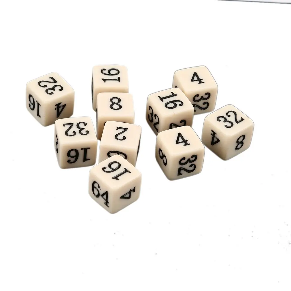 10 шт. непрозрачные шестисторонние несколько игральных костей для TRPG вечерние