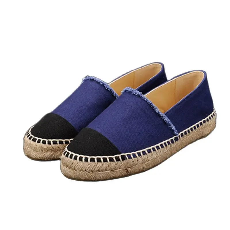 Женские холщовые эспадрильи лоферы на плоской подошве повседневная обувь