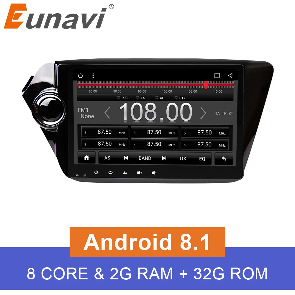 Автомагнитола Eunavi 2 Din 9 дюймов Android 8 1 стерео gps навигация для Kia k2 RIO 2010 2011 2012 2013 2014