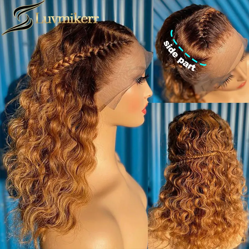

HD 360 Lace Frontal Wig Loose Deep Wave Ombre Honey Blonde 13x4 Human Hair Wigs Full Pre Plucked Baby Hair Transparent Lace Wigs