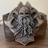 viking crazy warrior double axe wall decorative plaque vintage classical art decorations resin ornament home office accessories