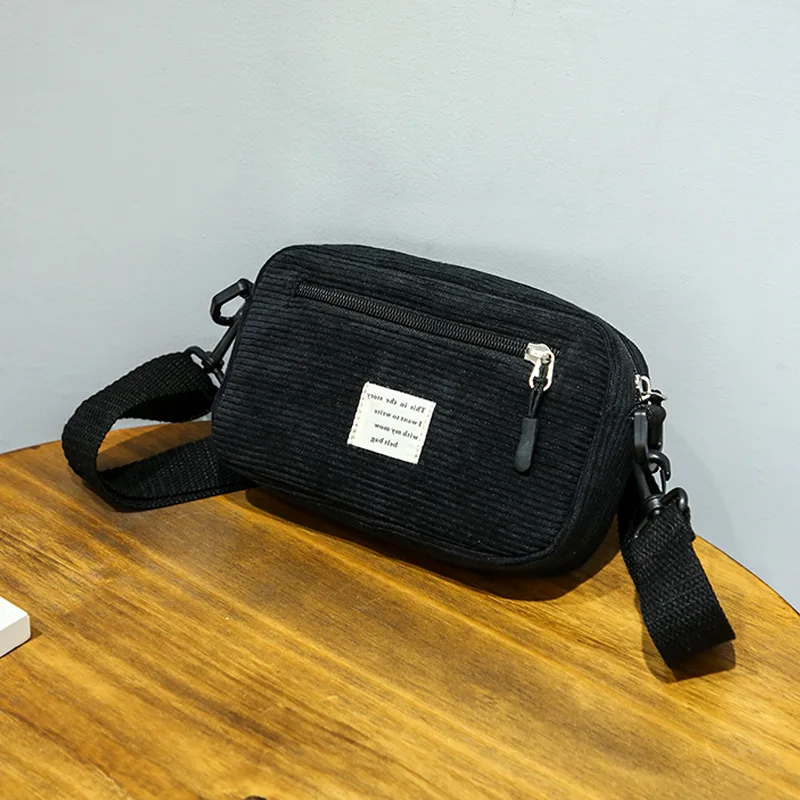 black Corduroy Новинка 20*8*14 см женские модные холщовые+ ПВХ сумки через плечо и сумки-мессенджеры Дамские Мини-Сумки С буквенным принтом на молнии сумки через плечо - Цвет: black Corduroy