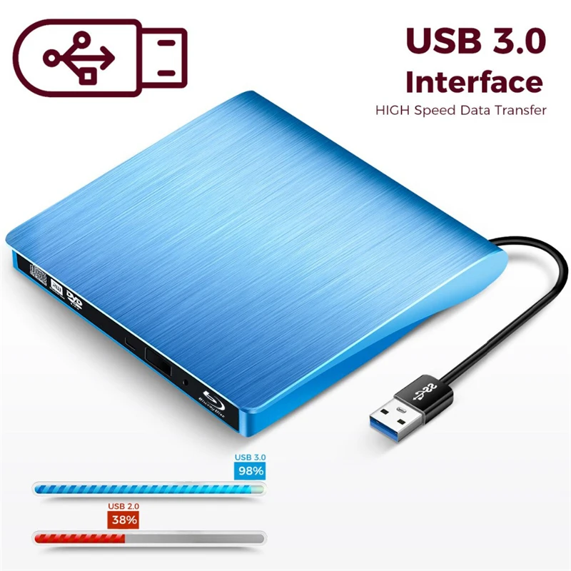 USB 3 0 Внешний Blu Ray DVD привод BD ROM 3D плеер CD/DVD RW ГОРЕЛКА рекордер для ноутбука
