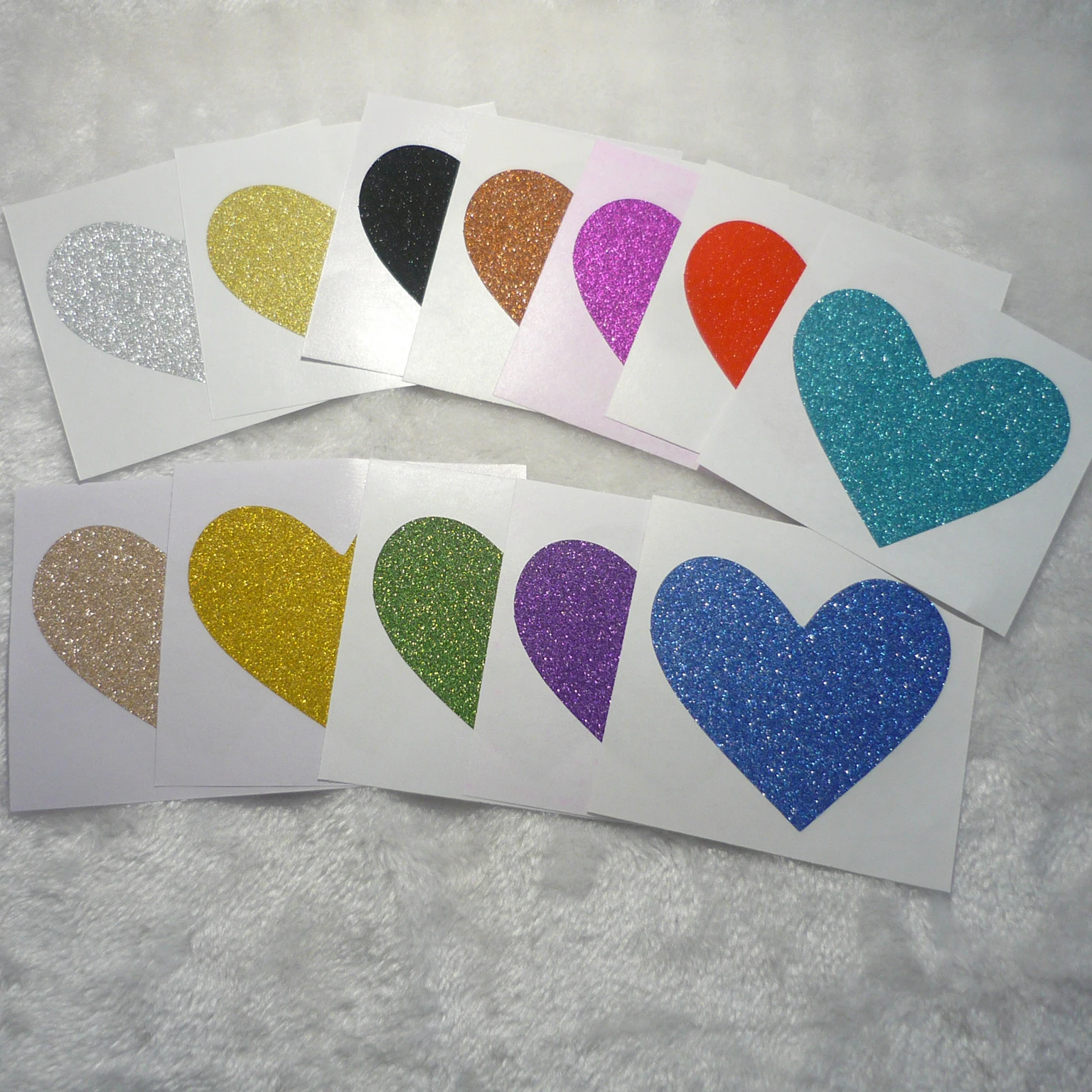 Разные размеры разноцветные блестящие наклейки в форме сердца | Дом и сад