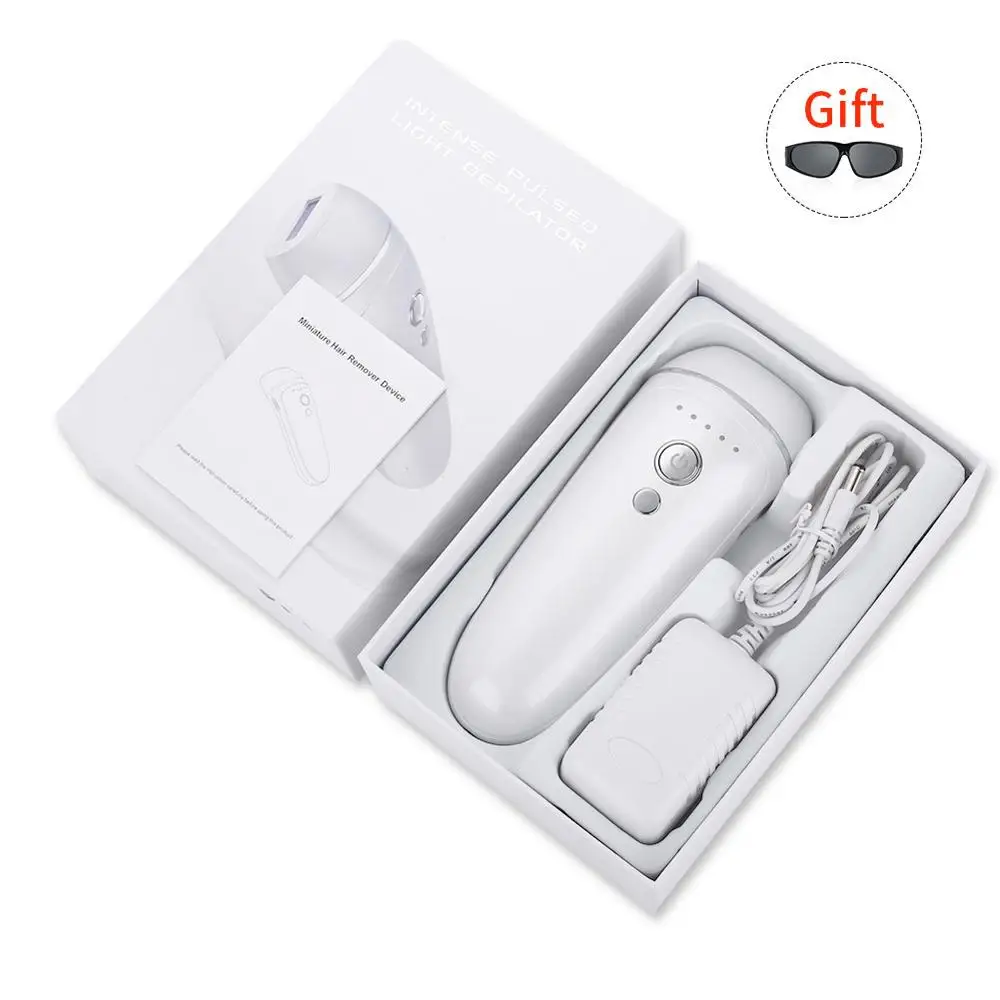 White With Gift Box IPL лазерная эпиляция машина для удаления волос кварцевая лампа постоянный безболезненный прибор для удаления волос 600000 вспышки depilador лазер - Цвет: White With Gift Box