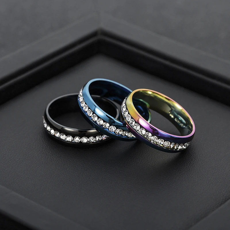 Мужские модные кольца с бриллиантами бриллианты из нержавеющей стали женские