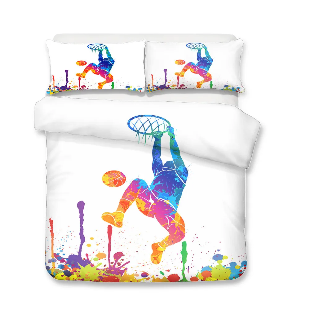 Зимние домашние постельные принадлежности баскетбольные наборы с принтом