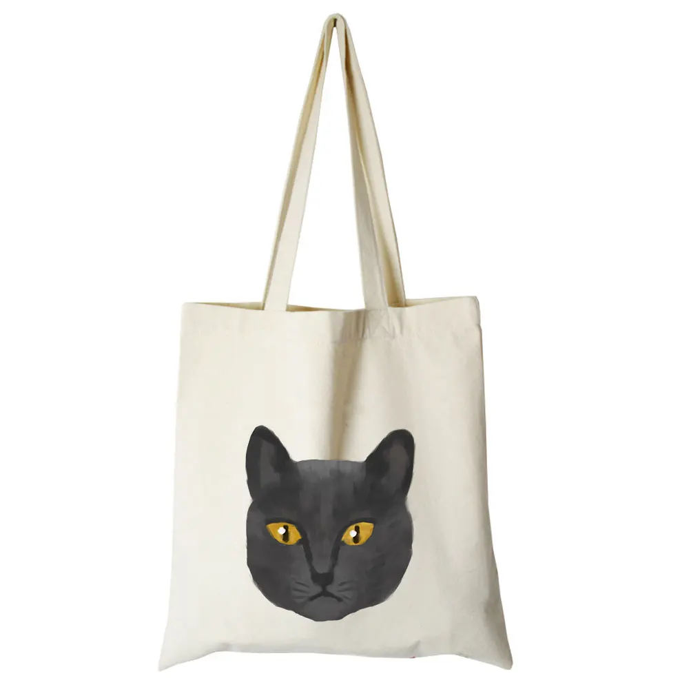 shopping bag 03 Происхождения милый кот серии Холст на заказ сумка индивидуальные Эко сумки на заказ хозяйственные сумки с логотипом - Цвет: shopping bag 03