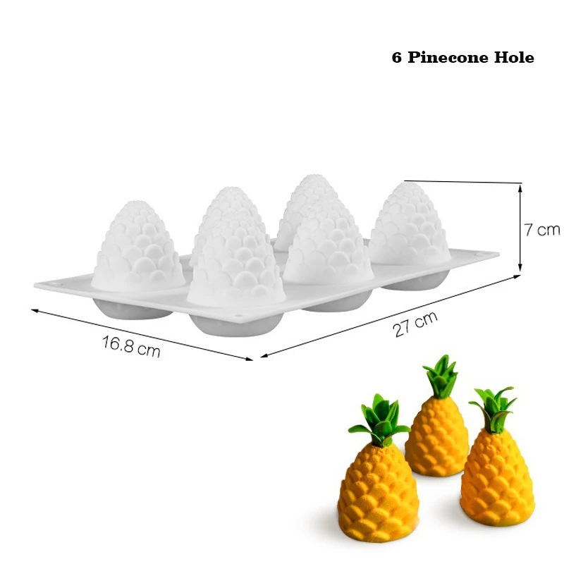 6 Pinecone Hole Больше форм силиконовая форма для торта круглая форма для пончиков мусс форма для десерта форма для выпечки формы для украшения торта инструменты BPA бесплатно - Цвет: 6 Pinecone Hole