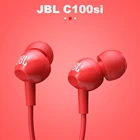 Стереонаушники JBL C100Si, проводные, 3,5 мм, с глубокими басами, Спортивная гарнитура, наушники громкой связи с микрофоном для смартфона