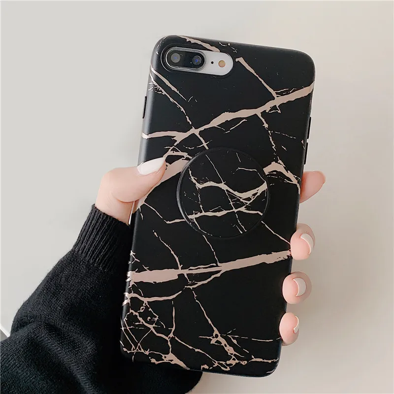 Black A2 FLYKYLIN подставка для держателя для samsung Galaxy A50 задняя крышка на для samsung A70 A40 Art Сращивание мрамора IMD силиконовый чехол для телефона - Цвет: Black A2