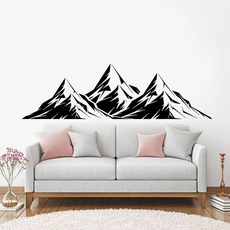 

Настенная виниловая наклейка в виде пейзажа и гор, домашний декор, гостиная, спальня, Съемные Фрески, наклейки для дома, современные обои 3B35