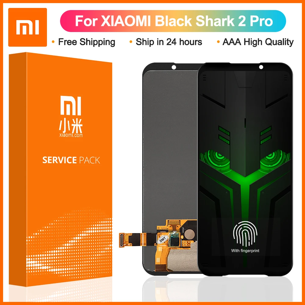 

6,39 "оригинальный для Xiaomi Black Shark 2 Pro DLT-A0 ЖК-экран + сенсорный дигитайзер для Xiaomi BlackShark 2 SKW-H0 дисплей