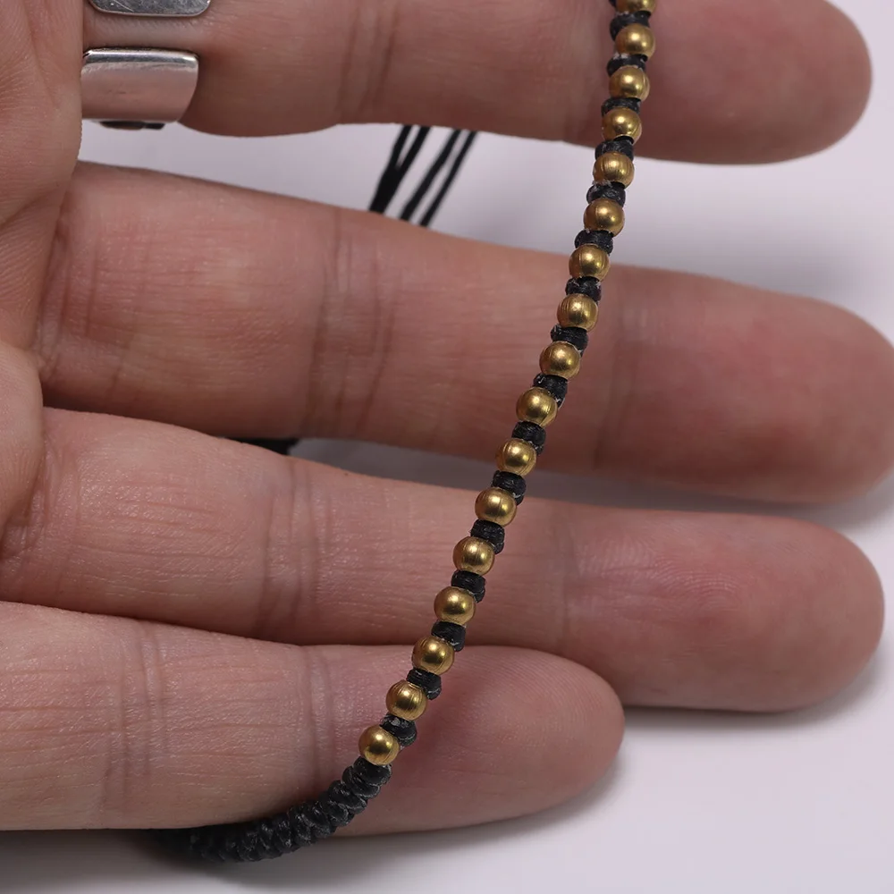 Тибетский браслет с бантом ручной работы плетеный для женщин и мужчин черный