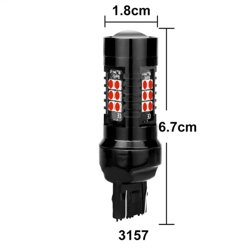 2 шт. автомобиля светодиодный лампы высокого качества 7443 T20 W21/5 Вт 21SMD красный Высокое тормоз с усилителем детали задних фар автомобиля