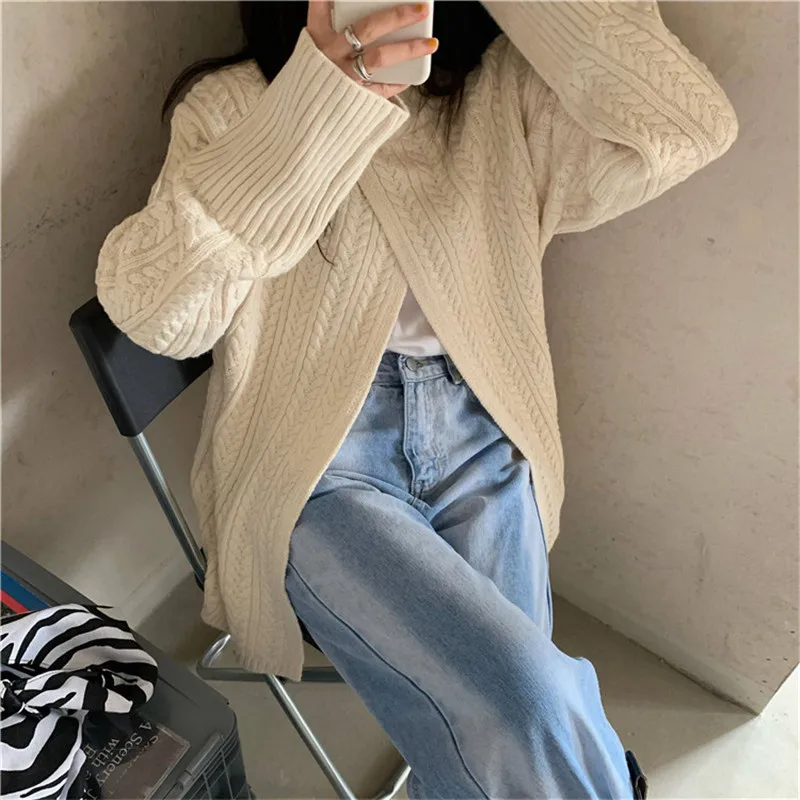 

Women's Knitted Pullover Autumn Winter Chic Korean Half Turtuleneck Loose Midi Sweatersdesign Split Knit Jumpers Fashion Jumpers