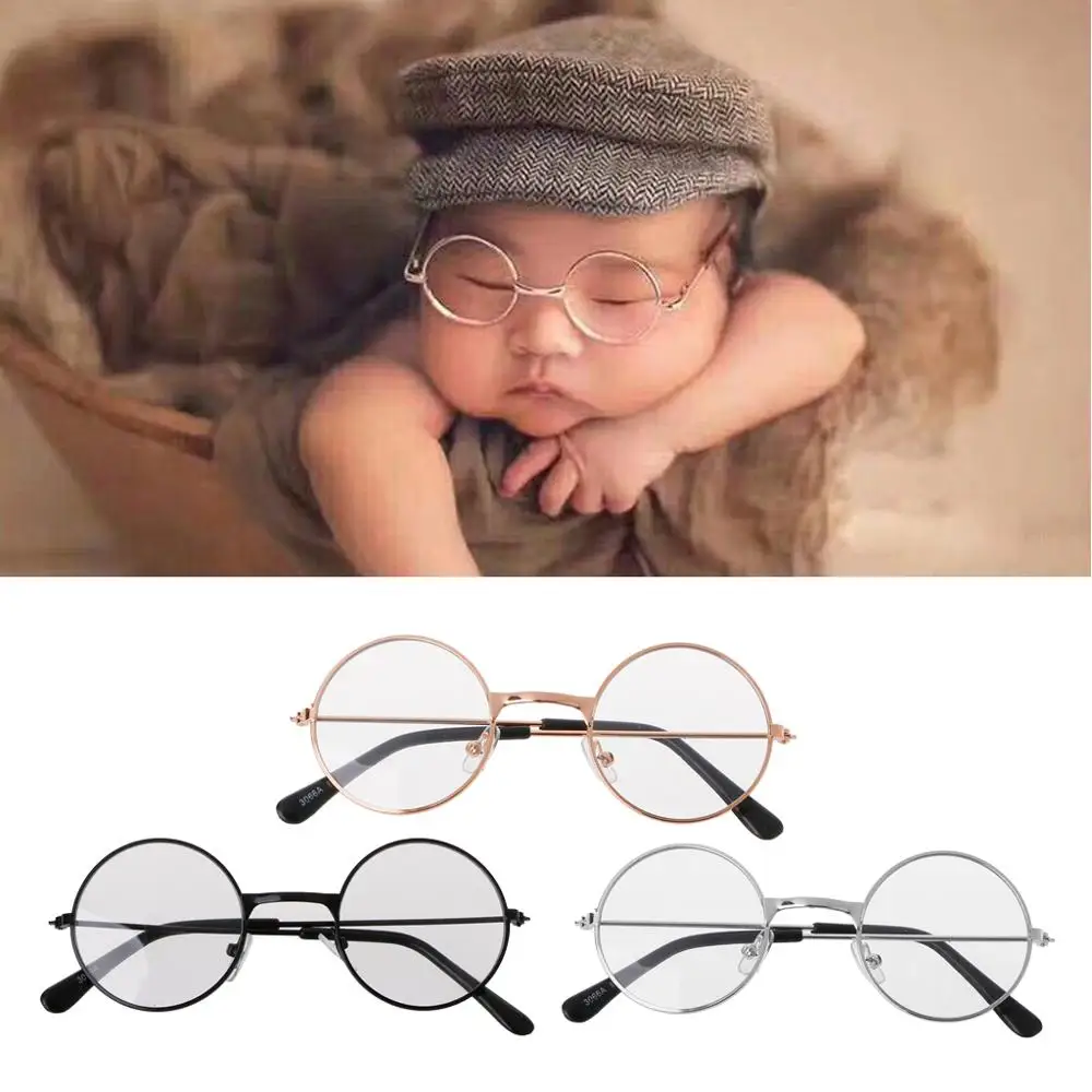 Newborn Baby Girl Boy Flat Glasses Photography Props Gentleman Studio Shoot | Kids Hats &amp Caps