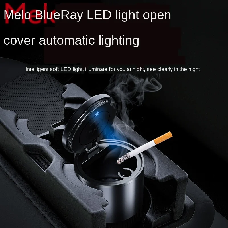 

Car Ashtray Automatic Smoking Multifunctional Covered Car Supplies Universal Car Ashtray with Lights Same Type as TikTok