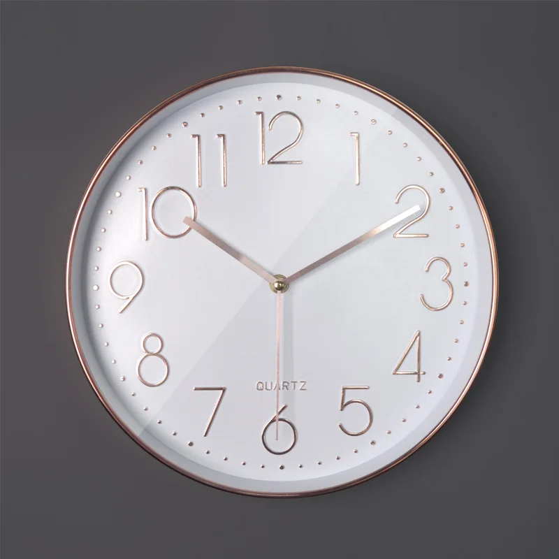 Plastic round 30cm Nordic simple silent quartz wall clock quiet sweep non tick home art decoration modern design | Дом и сад