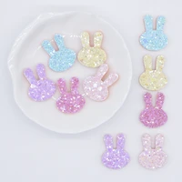 50pcslot glitter kawaii rabbit applique for handmade crafts ornament diy headwear hair bb clips bow decor accessory patches p31