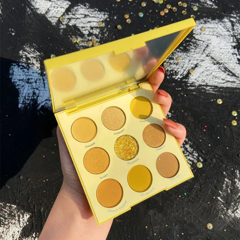 Розовые желтые пигментные тени для век фруктовые блестящие пигментированные