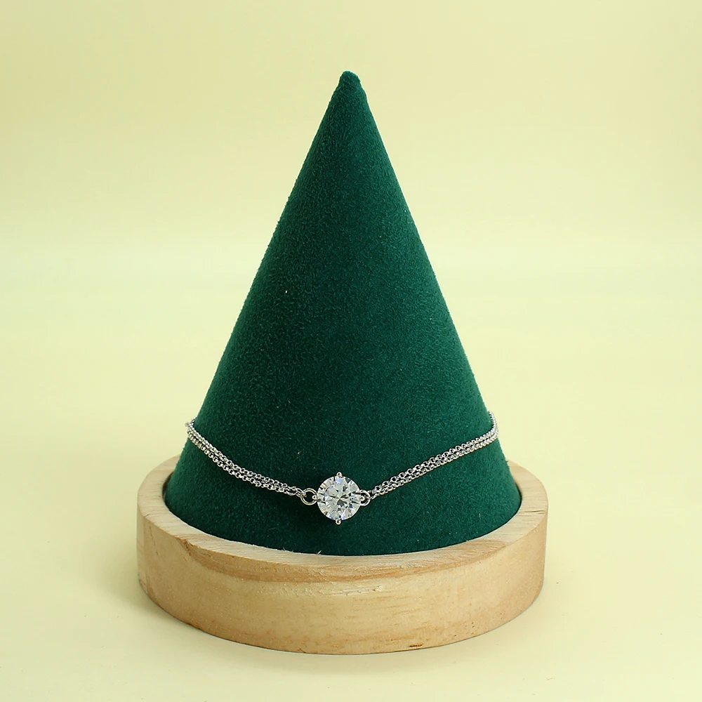 

Korean Fashion Round Zircon Link Chain Double Layers Bracelet for Women Men Punk Silver Color Bracelets Jewelry