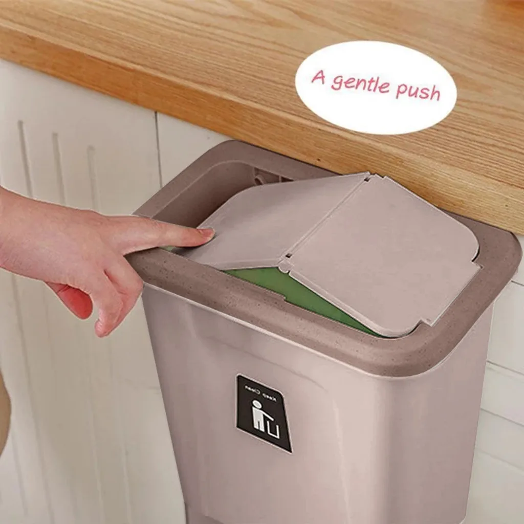 Подвесной отжимный мусорный бак Автоматическая возвратная Крышка для фруктовых