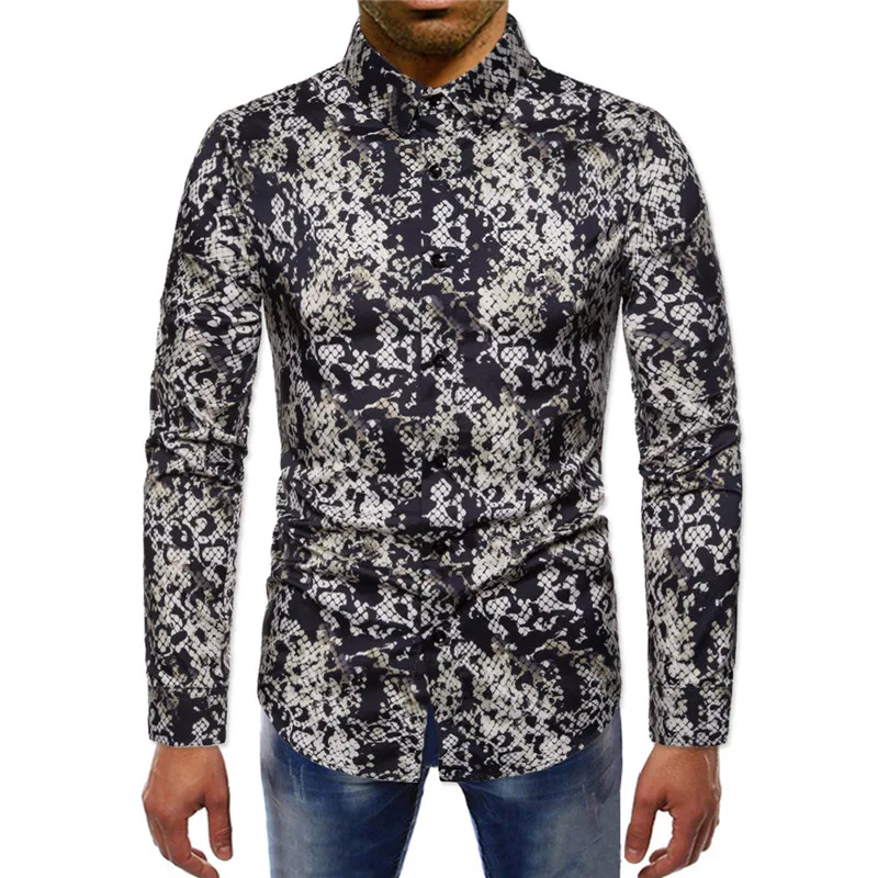 Рубашка мужская приталенная с длинным рукавом шикарная хипстерская одежда