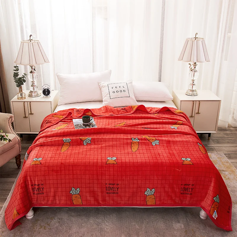 

Velvet Plaid Blankets Cartoon Bed Blanket Manta Throw Blanket for Nap Sofa Bedspread Bed Cover Quilt Mantas Para Sofa Decorativa