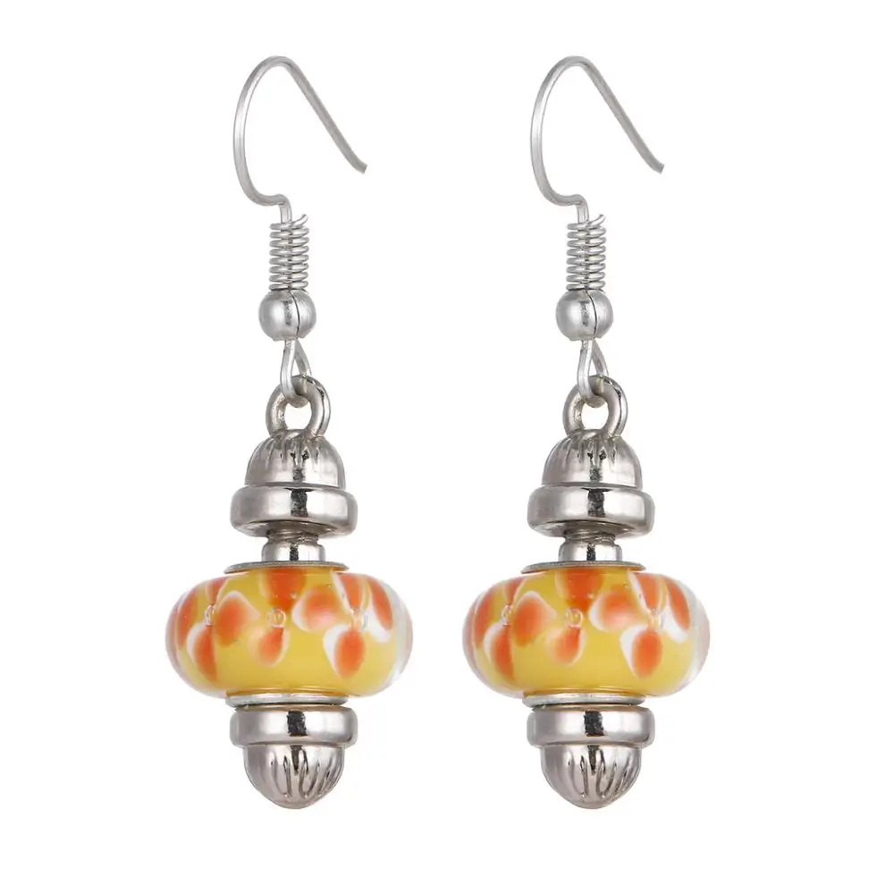 Черно-белые маленькие серьги с цветком сменные стеклянные бусины из муранского