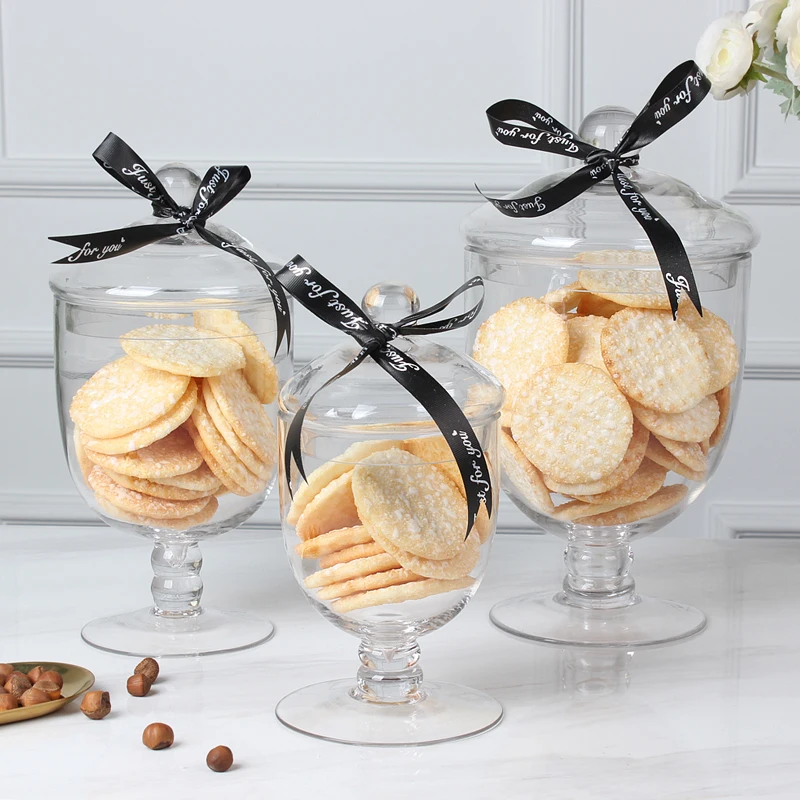 Европейская прозрачная стеклянная банка для конфет бутылки хранения еды