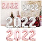 2022 воздушных шаров, золотистые, серебристые, 2022, набор украшений для нового года, 16 дюймов, 2022, новогодние шары для украшения выпусквечерние вечера