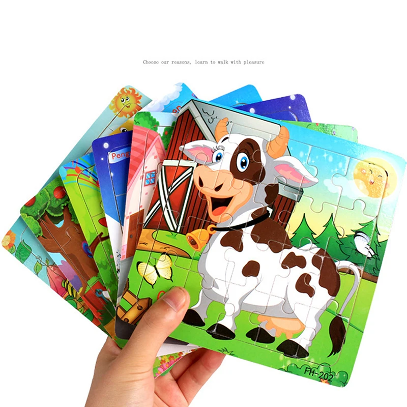 

Детские развивающие игрушки для детей дошкольного возраста, деревянные пазлы, новые Мультяшные животные 1-3 лет