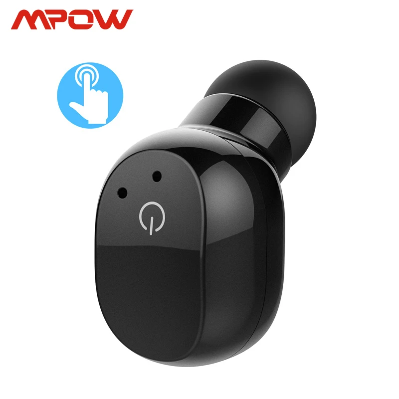 Mpow EM12 сенсорное управление одиночные наушники-вкладыши беспроводные Bluetooth V4.2 наушники с микрофоном чехол для водителя мобильного телефона Android iOS