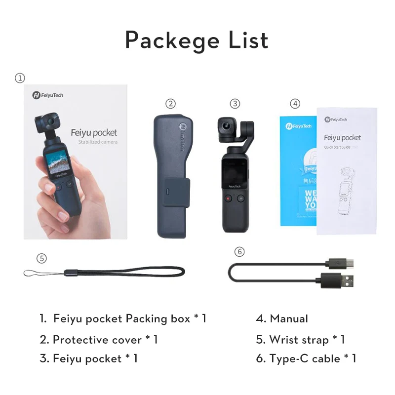 

Feiyutech Pocket 3-Axis Gimbal Camera Stabilizer 4K HD 120 Wide Angle Smart Track Built-in Wi-Fi control Smartphone Vlog