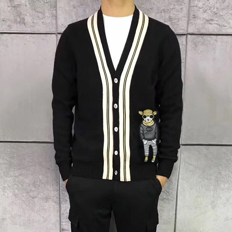 

Winter Plus size 2xl-7xl 8xl knitted Hoodies knitting cardigan outerwear large male turn-down collar thermal black Sweatshirts