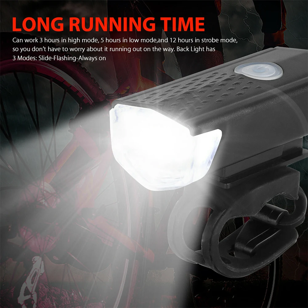 Bike Bicycle Light USB LED Rechargeable Set Mountain Cycle Front Back Lamp Flashlight | Электроника