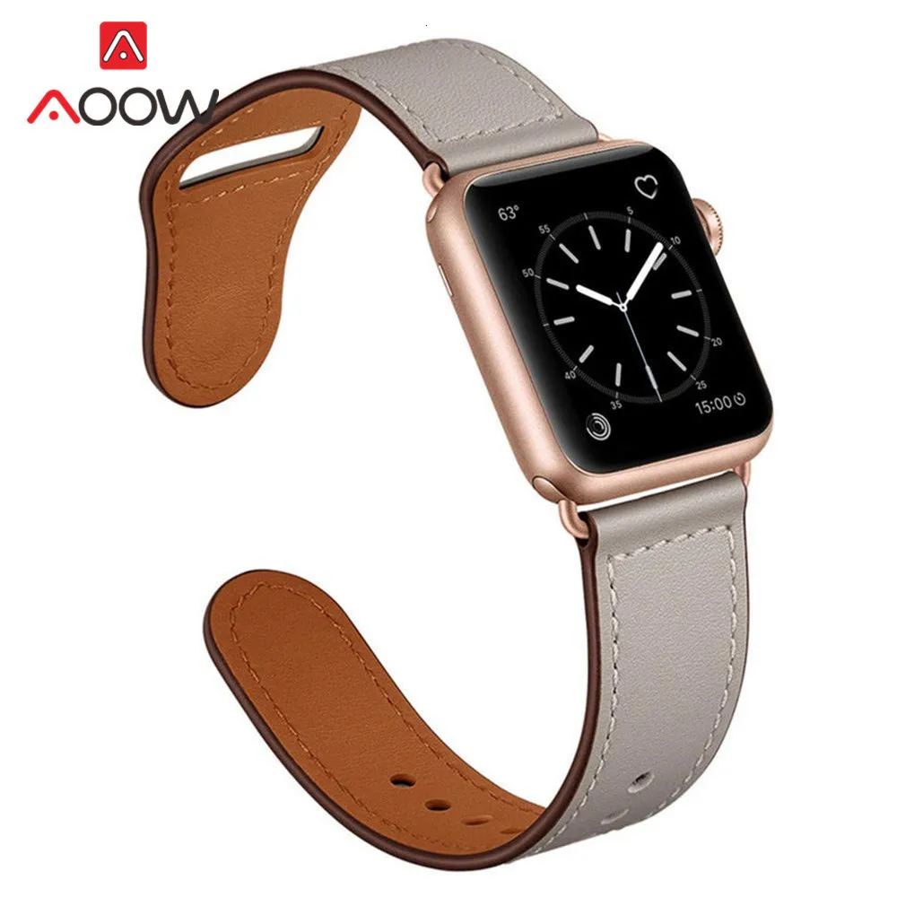 Ремешок из натуральной кожи для Apple Watch 4, 40 мм, 44 мм, 38 мм, 42 мм, высокое качество, для мужчин и женщин, ремешок для часов, браслет для iWatch 1, 2, 3
