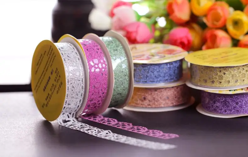 Блестящая матовая кружевная клейкая лента самоклеящаяся Маскировочная