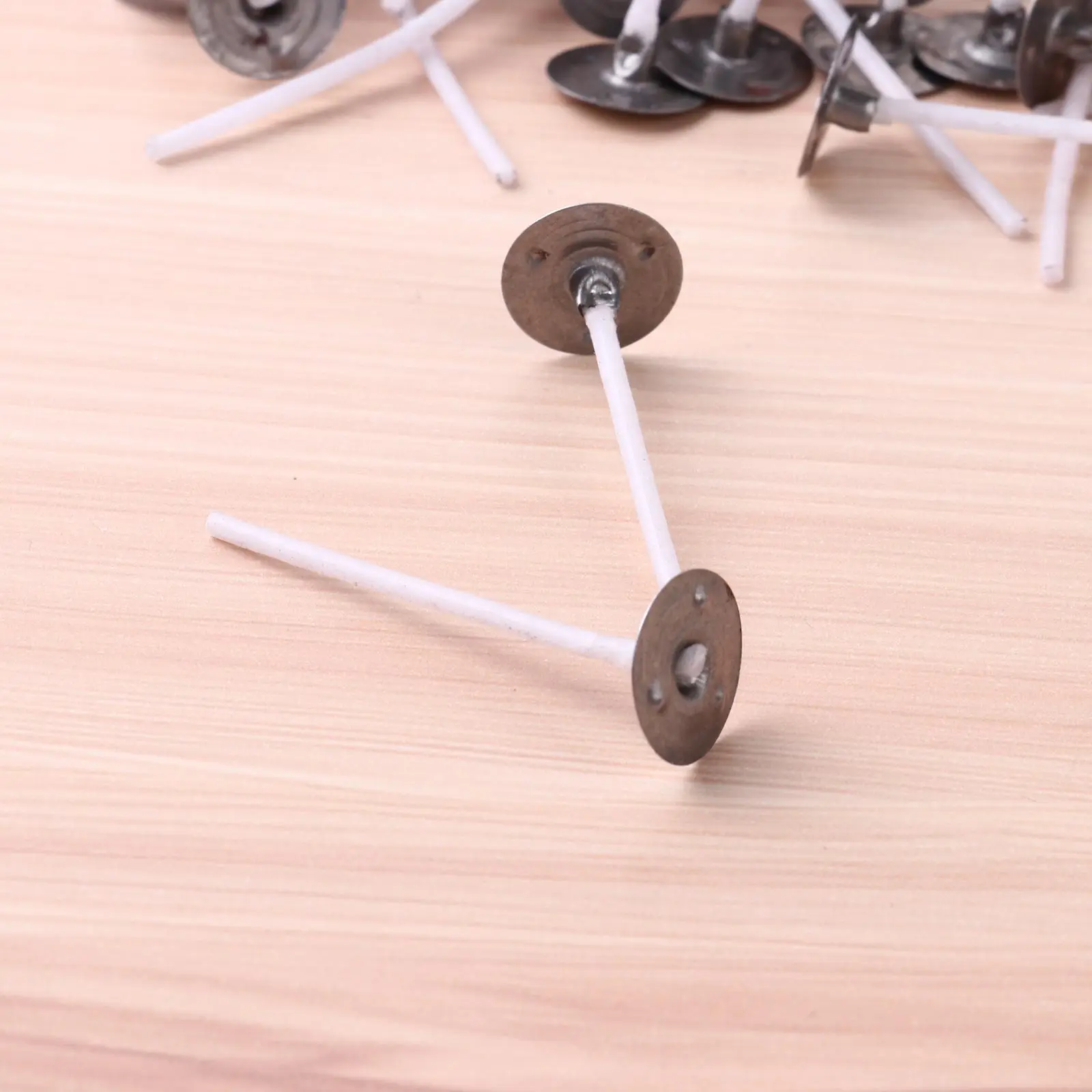 

50/200 Wax Wick + Aluminum Tea Light Cup Plate Tealight Holders with Pure Cotton Tea Wax Wick for Pillar Candle Making 4/8 Hours