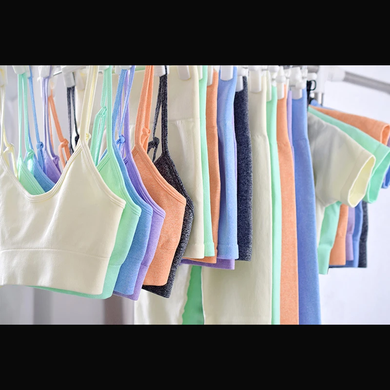 Бесшовный Женский комплект для йоги тренировочные рубашки спортивные штаны