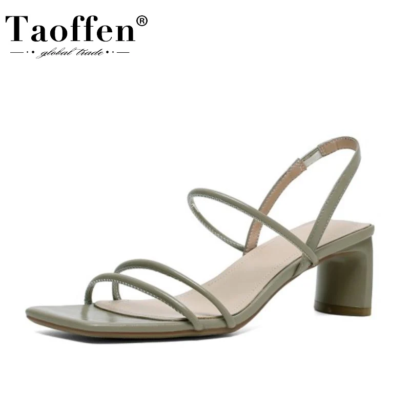 

TAOFFEN/Новинка; Летние женские босоножки на толстом высоком каблуке без застежки; Повседневная модная женская обувь в сдержанном стиле; Разме...