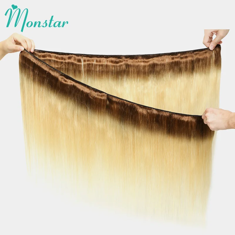 Monstar Remy Ombre T8/613 блонд Платиновые пучки 100% натуральные волосы плетеные