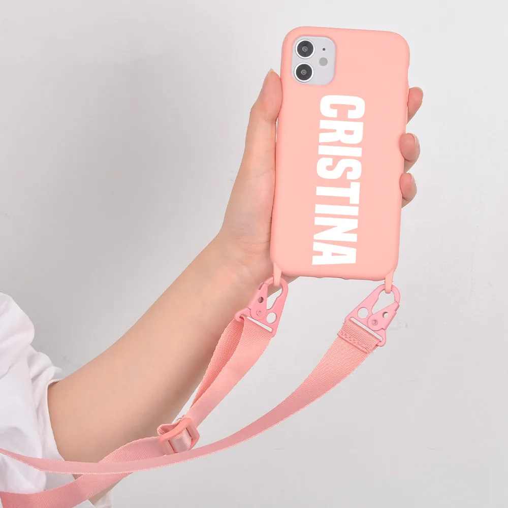 Чехол для телефона с ремешком на заказ iPhone 11 12 Pro Max цепочкой через плечо и шнурком