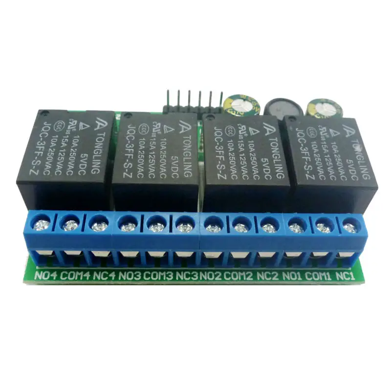 4Ch Dc 6V-24V Flip-Flop Latch Relay Module Bistable Self-Locking Electronic Switch Low Pulse Trigger Board Button Mcu Io Control |
